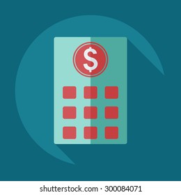 Flat modern design with shadow icons bank building