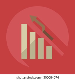 Flat modern design with shadow icons business graph