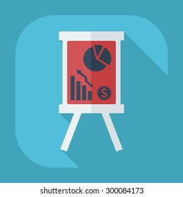 Flat modern design with shadow icons business graph