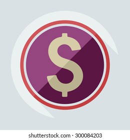 Flat modern design with shadow icons currency unit