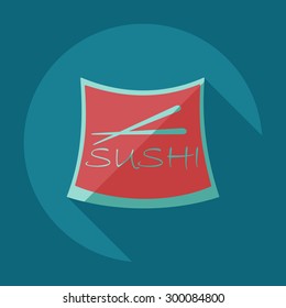 Flat modern design with shadow icons Japanese sushi