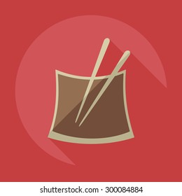 Flat modern design with shadow icons Japanese sushi