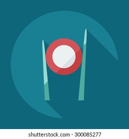 Flat modern design with shadow icons Japanese sushi