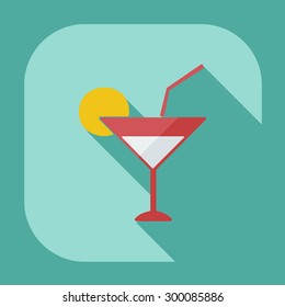 Flat modern design with shadow icons beverage