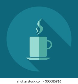 Flat modern design with shadow icons beverage