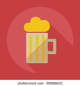 Flat modern design with shadow icons beverage