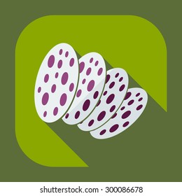 Flat modern design with shadow icons sausages