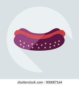 Flat modern design with shadow icons hot Dog