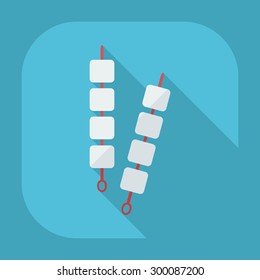 Flat modern design with shadow icons meat