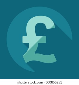Flat modern design with shadow icons currency unit