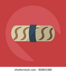 Flat modern design with shadow icons Japanese sushi