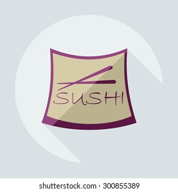 Flat modern design with shadow icons Japanese sushi
