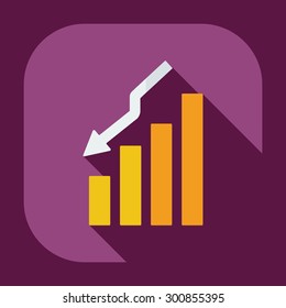 Flat modern design with shadow icons business graph