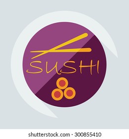 Flat modern design with shadow icons Japanese sushi