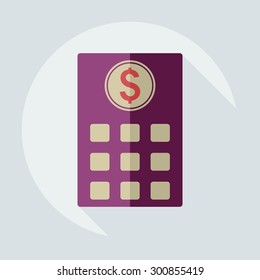 Flat modern design with shadow icons bank building