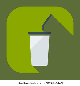 Flat modern design with shadow icons beverage