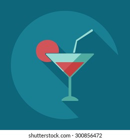 Flat modern design with shadow icons beverage