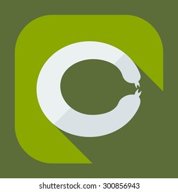 Flat modern design with shadow icons sausages
