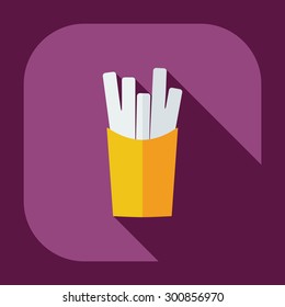 Flat modern design with shadow icons french fries