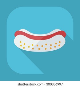 Flat modern design with shadow icons hot Dog