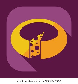 Flat modern design with shadow icons cheese