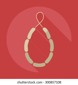 Flat modern design with shadow icons sausages