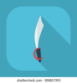 Flat modern design with shadow icons sword