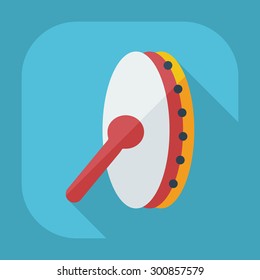 Flat modern design with shadow icons tambourine