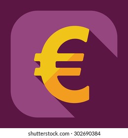Flat modern design with shadow icons currency unit