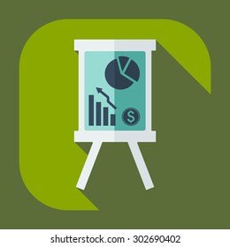 Flat modern design with shadow icons business graph