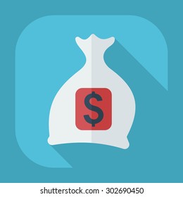 Flat modern design with shadow icons piggy bag