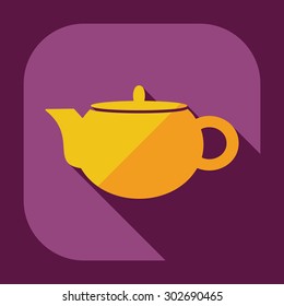 Flat modern design with shadow icons kettle