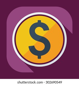 Flat modern design with shadow icons currency unit