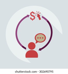 Flat modern design with shadow icons business icon