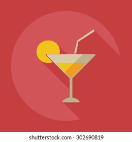 Flat modern design with shadow icons beverage