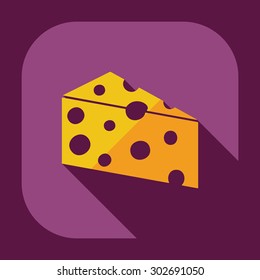 Flat modern design with shadow icons cheese
