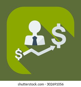 Flat modern design with shadow icons business icon