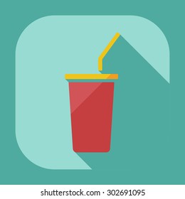 Flat modern design with shadow icons beverage