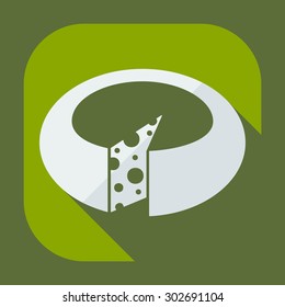 Flat modern design with shadow icons cheese