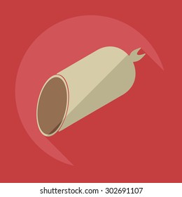 Flat modern design with shadow icons sausages