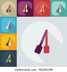 Flat modern design with shadow icons parts hookah