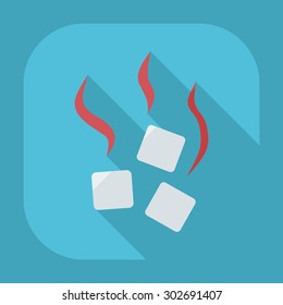 Flat modern design with shadow icons coal for hookah