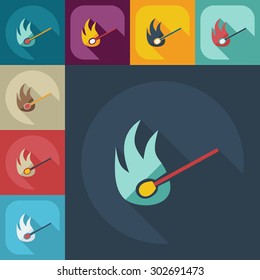 Flat modern design with shadow icons match