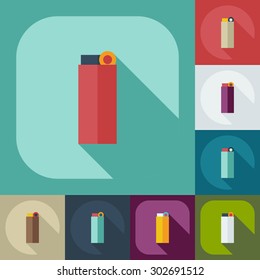Flat modern design with shadow icons lighter