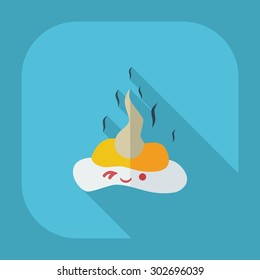 Flat modern design with shadow icons turd, faeces
