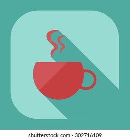 Flat modern design with shadow icons coffee