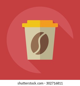 Flat modern design with shadow icons coffee