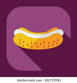 Flat modern design with shadow icons hot Dog