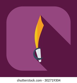 Flat modern design with shadow icons sword