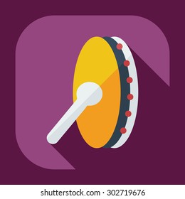 Flat modern design with shadow icons tambourine